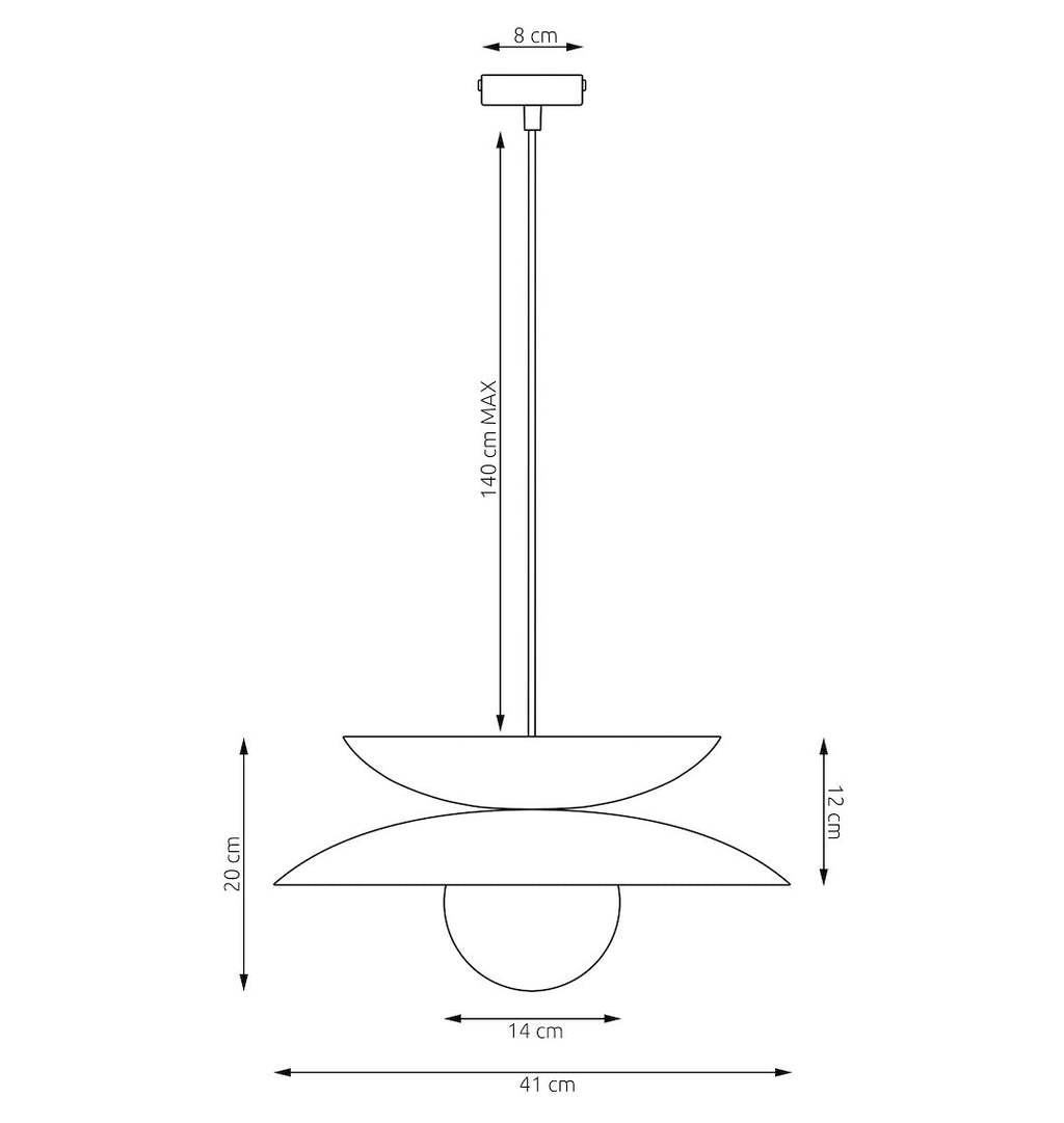 Hanglamp gepoedercoat staal en glas Nagoya, zwart en bordeaux met witte kap, Ø 41 cm, G9 led