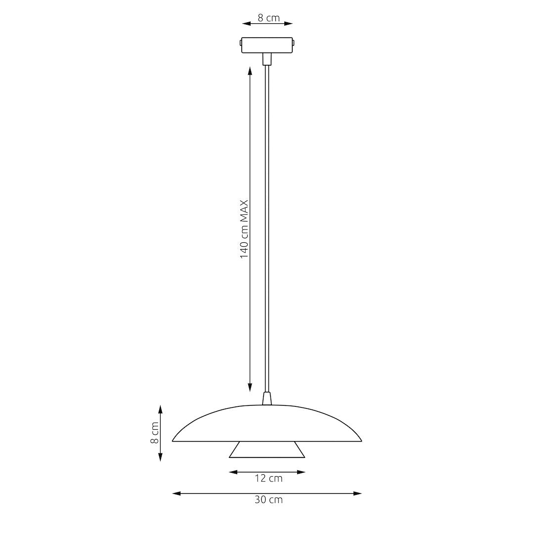 Hanglamp gepoedercoat staal Babel, Scandinavisch, wit, 30 cm, 1 fitting, voor eettafel of keukeneiland