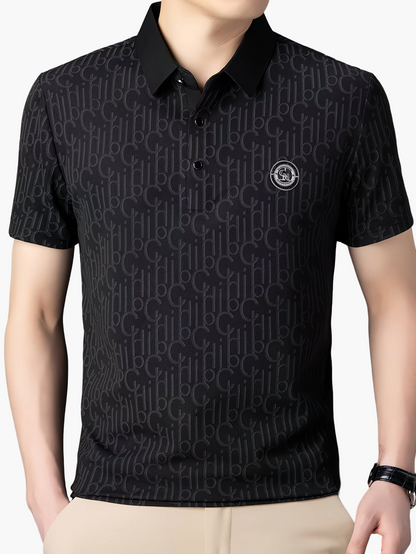 Men's Casual Shirt with Pattern and Classic Notch Collar – Stylish Summer Shirt for Everyday and Leisure Wear
