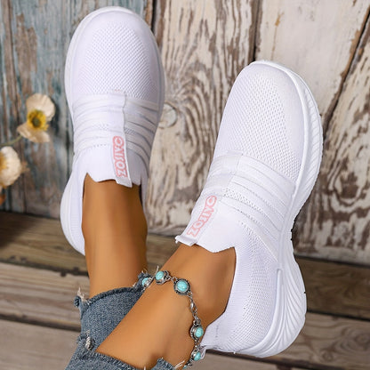 Damen Slip-On Freizeitschuhe mit Streifenmuster – Bequeme Alltags-Sneaker für Freizeit und Alltag