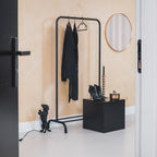 Kledingrek metaal zwart met open frame en onderrail – 80 x 40 x 150 cm, voor kleding en woonaccessoires