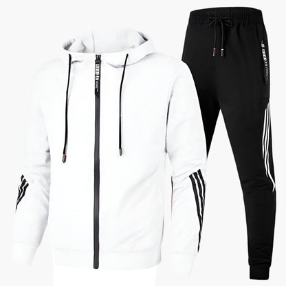 Men's Two-Piece Tracksuit – Sporty Casual Suit with Hood for Everyday & Fitness