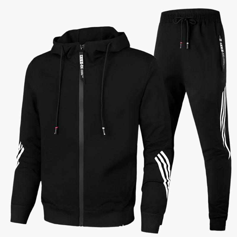 Men's Two-Piece Tracksuit – Sporty Casual Suit with Hood for Everyday & Fitness