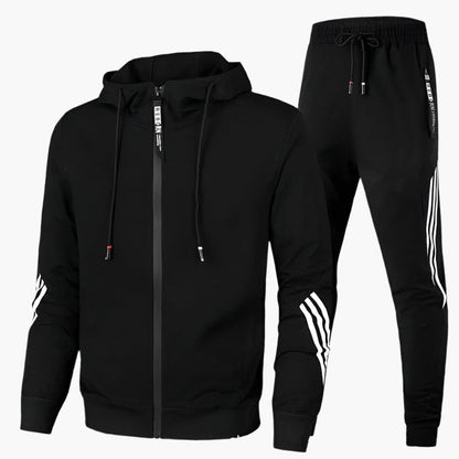 Men's Two-Piece Tracksuit – Sporty Casual Suit with Hood for Everyday & Fitness