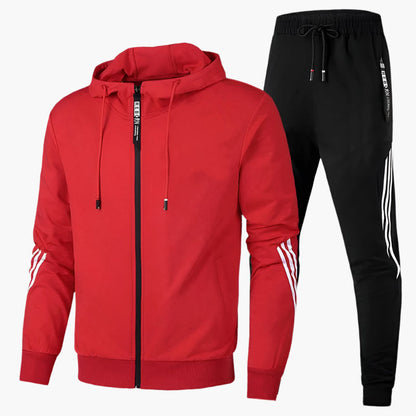 Men's Two-Piece Tracksuit – Sporty Casual Suit with Hood for Everyday & Fitness