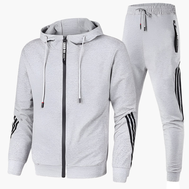 Men's Two-Piece Tracksuit – Sporty Casual Suit with Hood for Everyday & Fitness