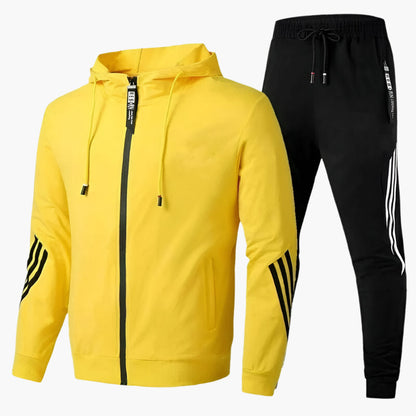 Men's Two-Piece Tracksuit – Sporty Casual Suit with Hood for Everyday & Fitness