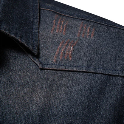 Gareth – Long-sleeved men's shirt made of elastic denim