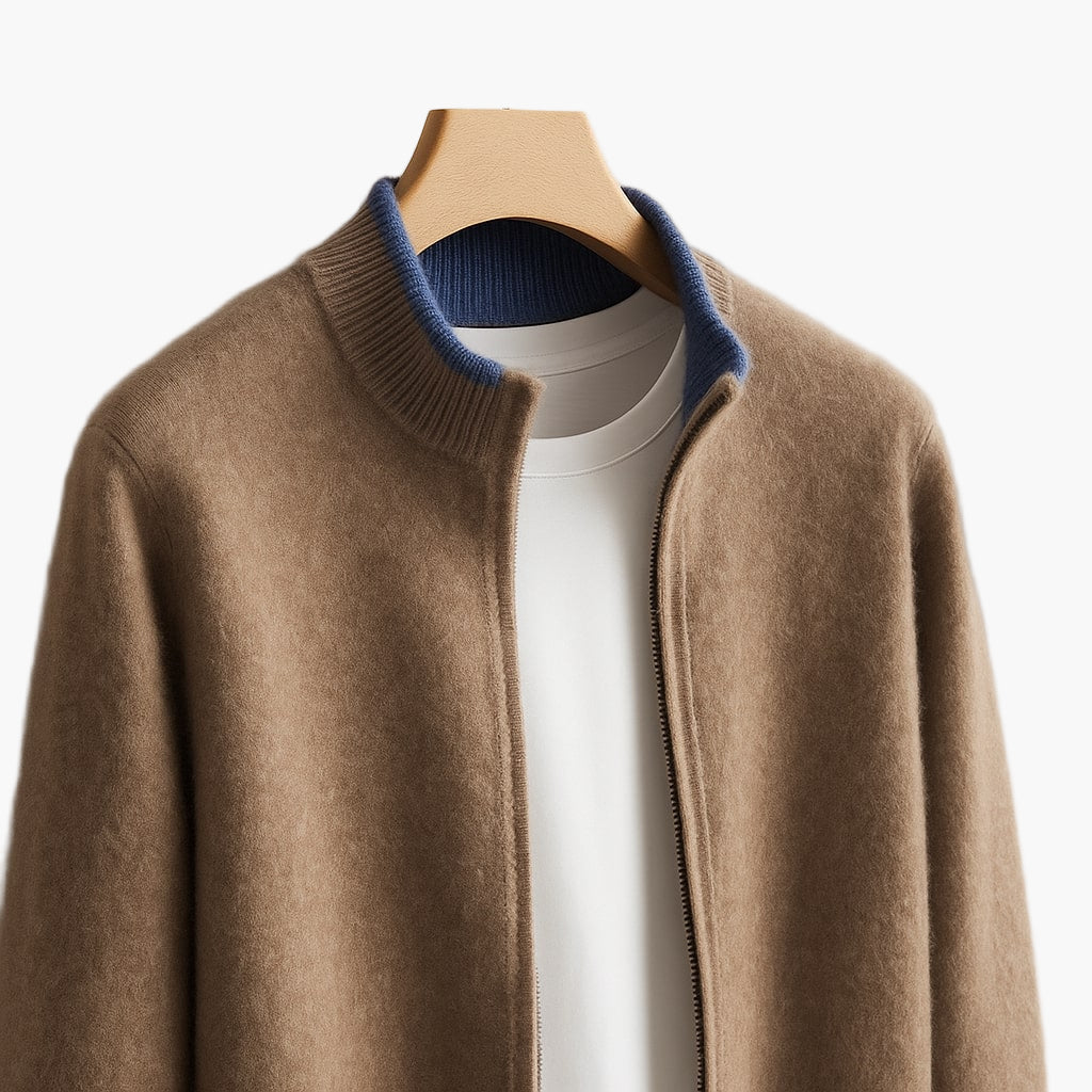 Men's cardigan with zipper – Modern business and casual style