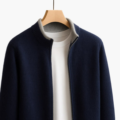 Men's cardigan with zipper – Modern business and casual style