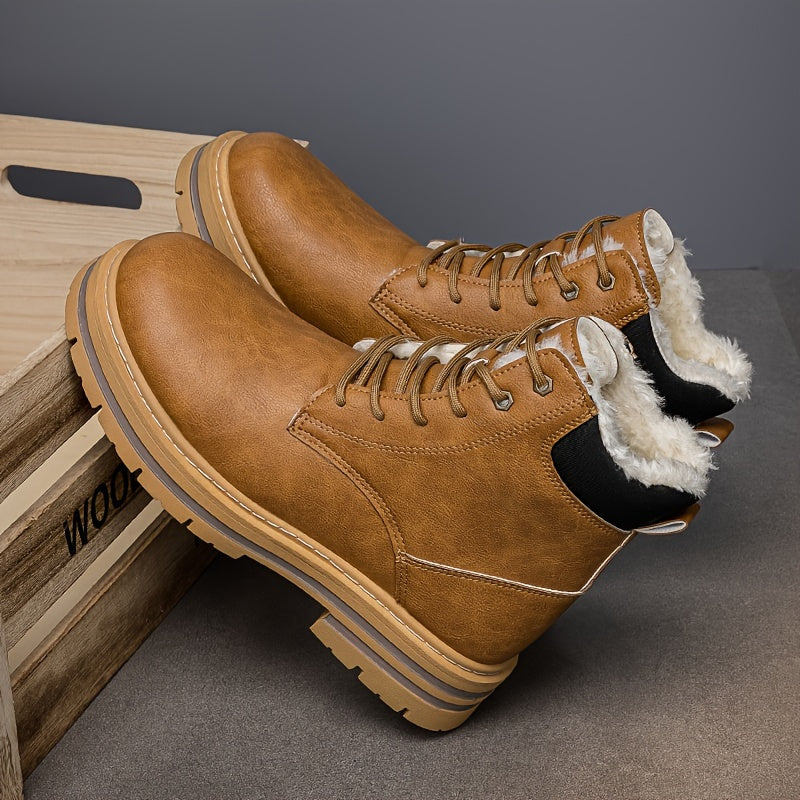 Herren Winterstiefel gefüttert Boots Schnürsenkel warme Stiefel