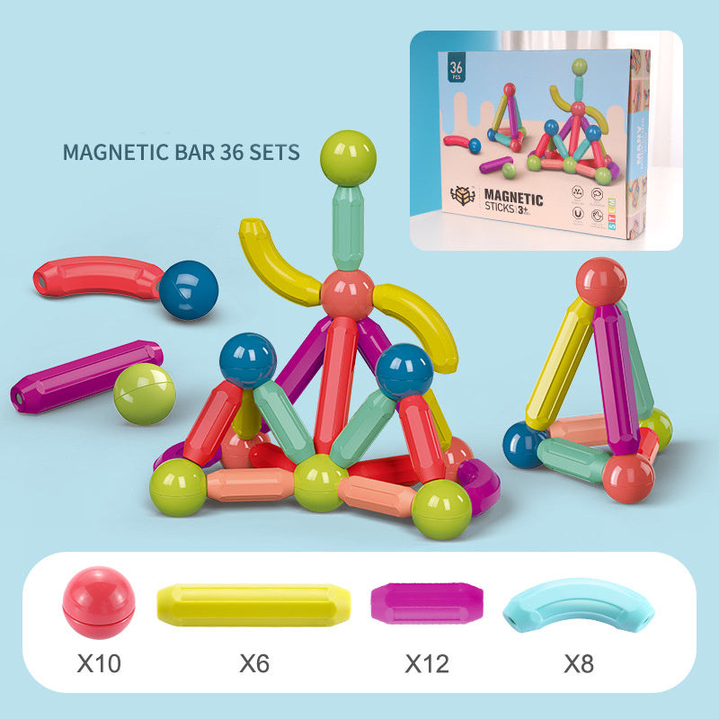 Magnetic construction toy building blocks for children – creative educational toy, educational plug-in game from 1 year old