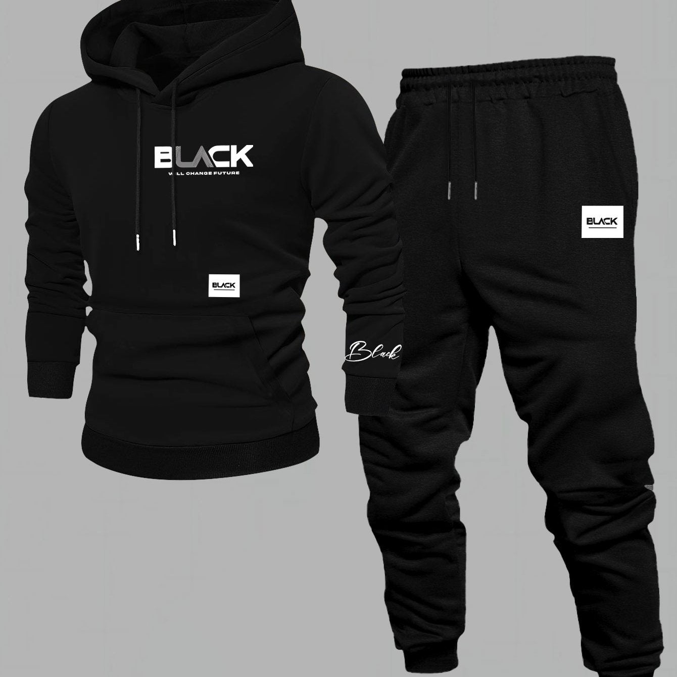 Unisex Trainingsanzug Set mit Kapuzenpullover und Jogginghose - Mehrfarbig
