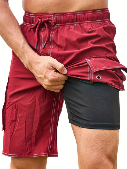Men's Swim Trunks and Swim Shorts with Lining – Sporty Beach Shorts for Leisure and Swimming