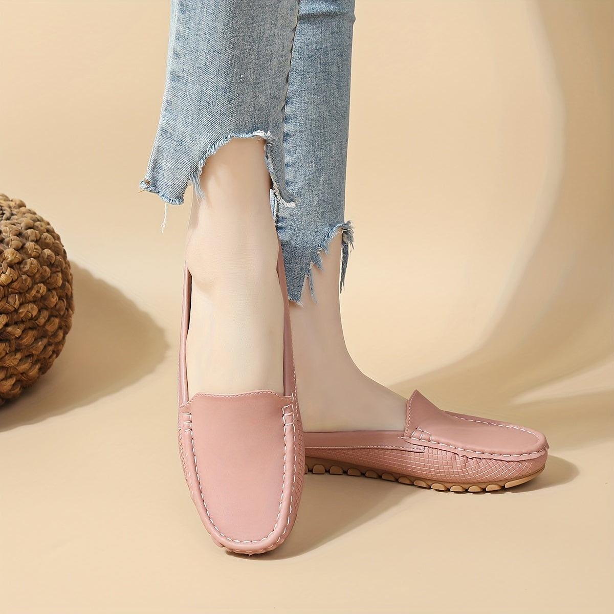 Damen Mokassins Preppy Stil Penny-Loafer Bequem Alltagsschuhe