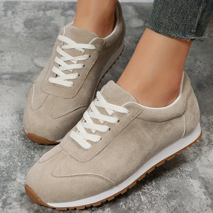Damen Sneaker Freizeitmode mit Schnürung – Bequeme Alltagsschuhe für Frühling