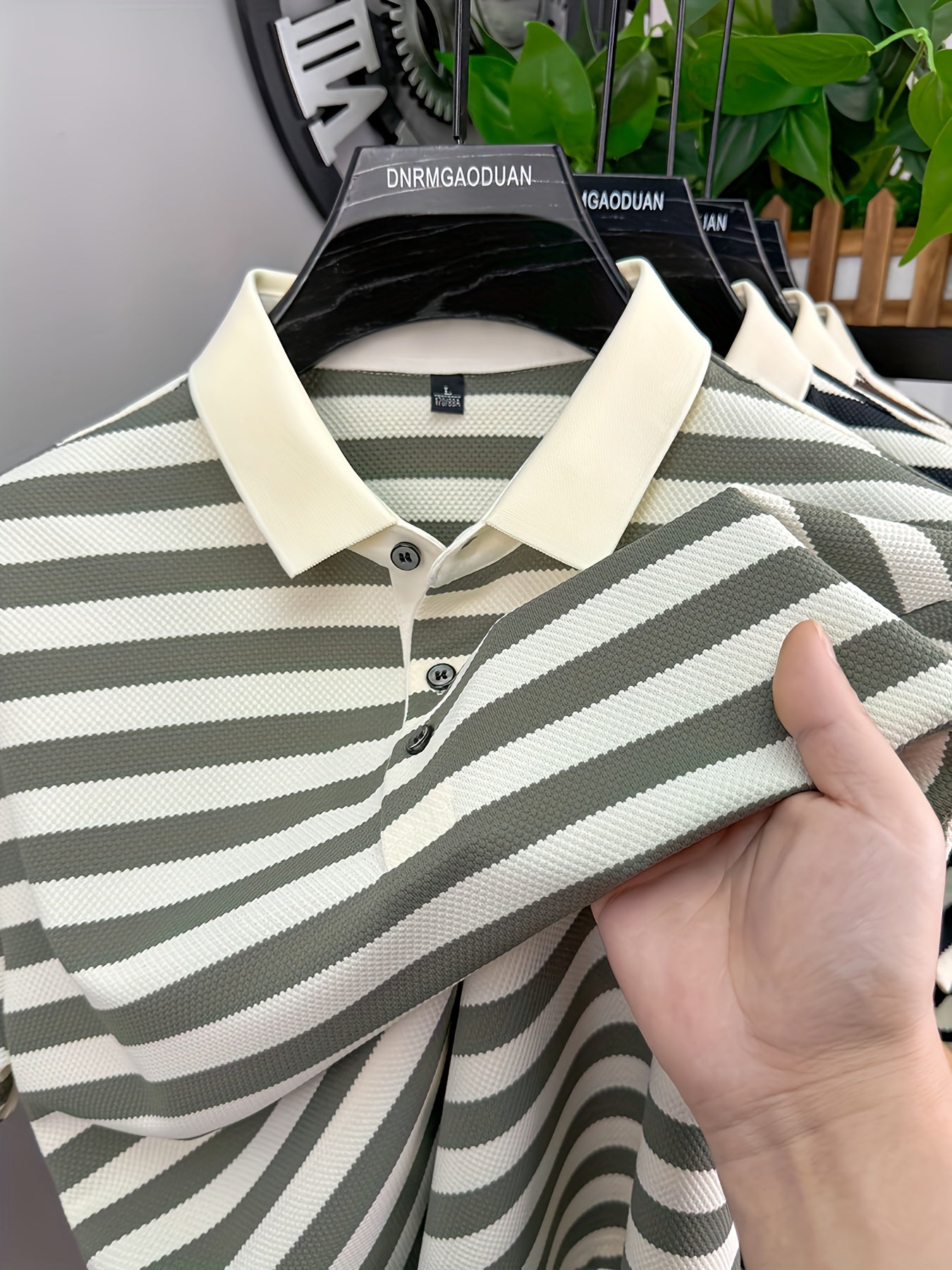 Men's polo shirt with maritime stripes – Classic casual style for everyday and leisure