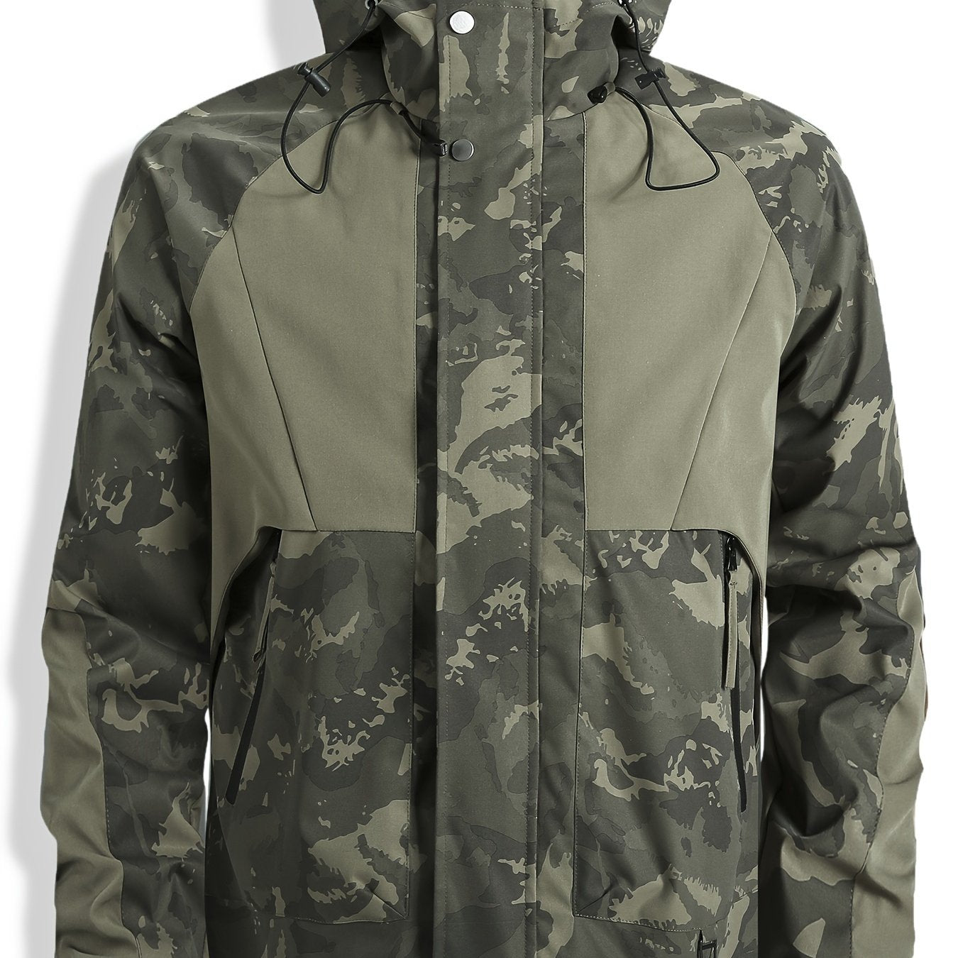Men's camouflage jacket with hood and zipper