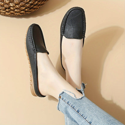 Damen Mokassins Preppy Stil Penny-Loafer Bequem Alltagsschuhe