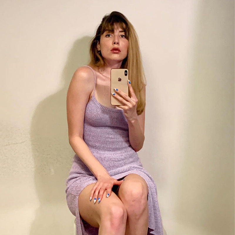 Women's Bodycon Knit Dress Sleeveless – Elegant Midi Summer Dress for Modern Streetwear and Leisure