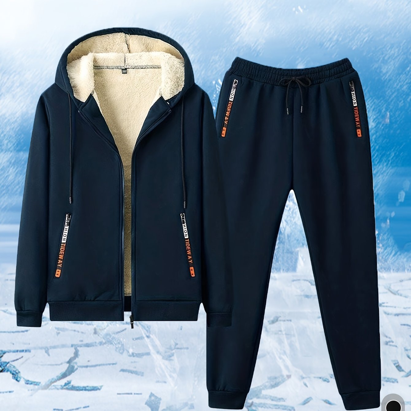 Unisex tracksuit set with lined hooded jacket and jogging pants