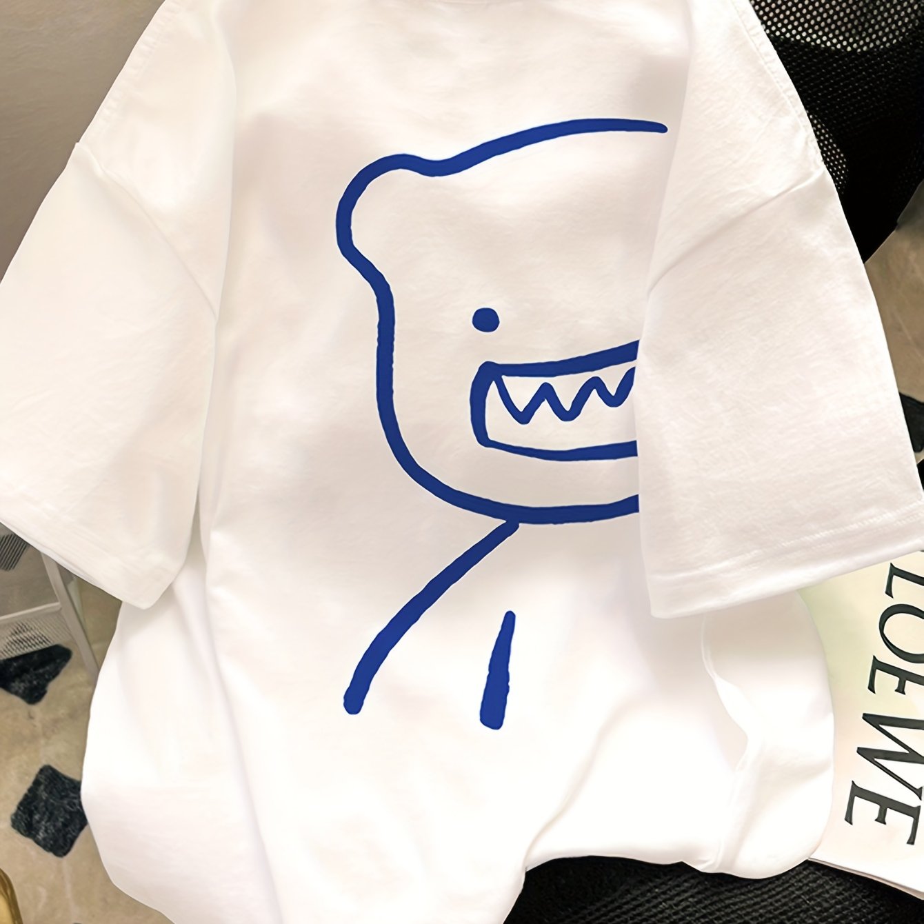 Men's Oversized Streetwear T-Shirt with Bear Print – Artistic Look, Casual Fashion