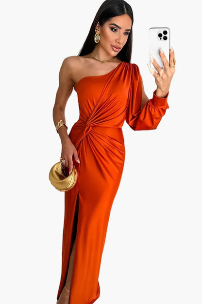 Women's One-Shoulder Evening Dress Elegant Asymmetrical Festive Gala