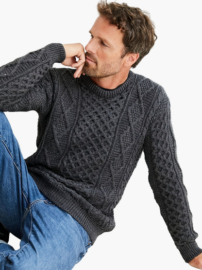 Herren Strickpullover im Zopfmuster-Stil – Lässige Mode für Alltag und Freizeit