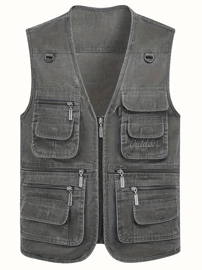 Men's Outdoor Vest with Many Pockets – Fishing & Photography Vest, Casual Utility Vest, Regular Fit