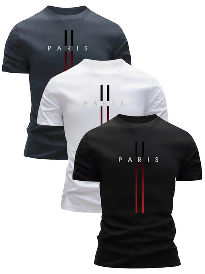 Men's T-Shirt Paris Urban Style – Modern Casual Shirt with Print for Everyday & Sports