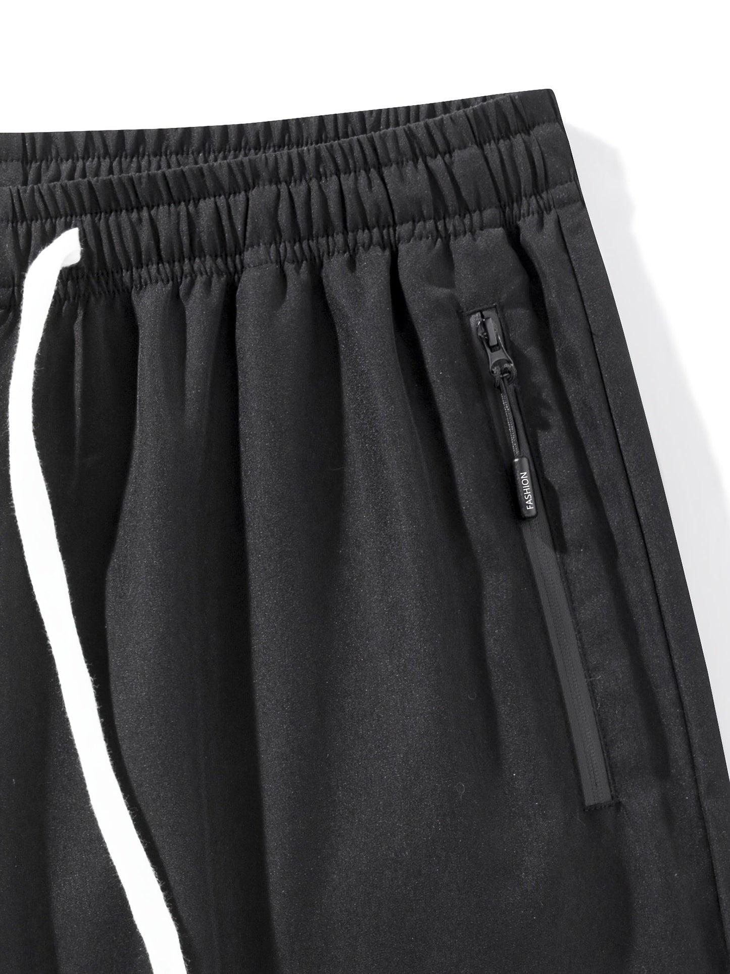 Men's Sports Shorts with Zipper Pockets and Drawstring – Perfect for Leisure and Fitness