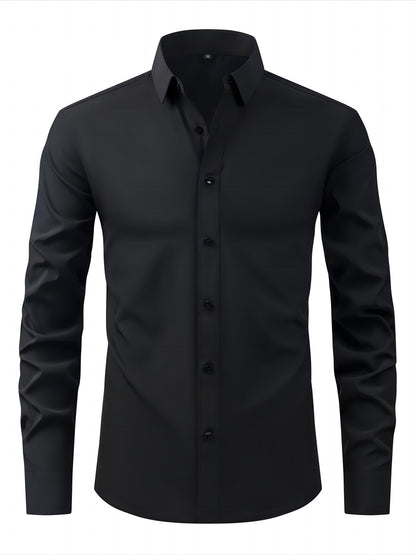 Men's Business-Casual Shirt Slim Fit Long Sleeve Modern Style