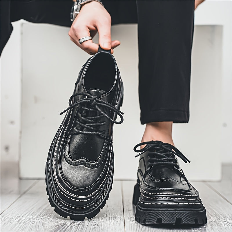 Herren Vintage Brogue Plateau-Schnürschuhe – Elegante Business- und Freizeit-Schuhe