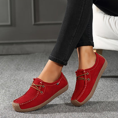 Damen Freizeit-Slipper im Mokassin-Stil – Bequeme Alltags-Schnürschuhe