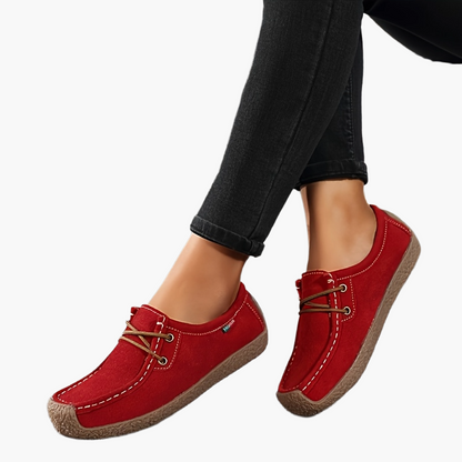 Damen Freizeit-Slipper im Mokassin-Stil – Bequeme Alltags-Schnürschuhe