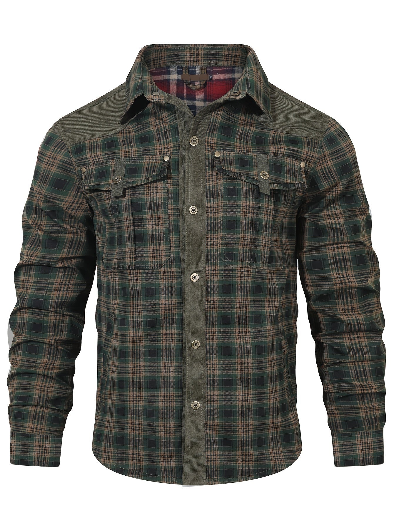 Men's Casual Checkered Shirt Jacket in Softshell Style for Everyday and Outdoor Use