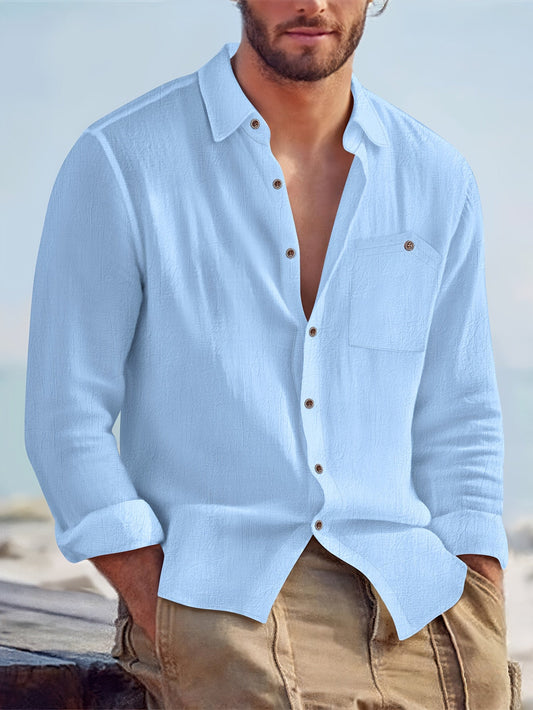 Herren Freizeithemd mit Knopfleiste – Lässiger Stil für Alltag und Urlaub