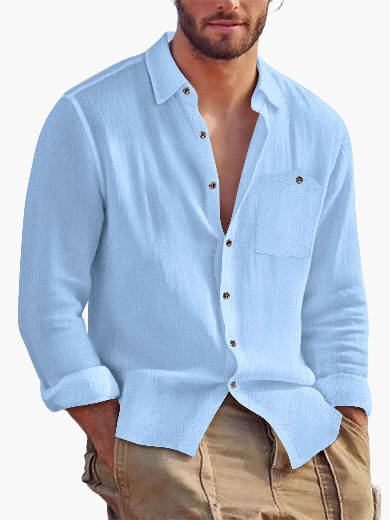 Herren Freizeithemd mit Knopfleiste – Lässiger Stil für Alltag und Urlaub