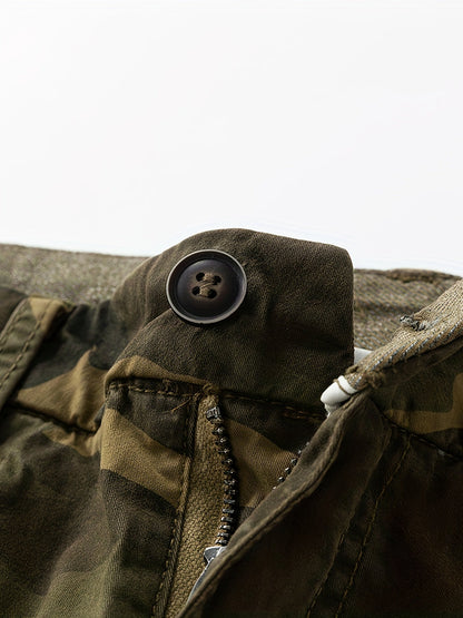 Men's Cargo Shorts in Camouflage Style for Outdoor & Leisure – Regular Fit, Casual, with Pockets
