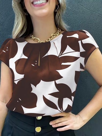 Women's Blouse Elegant Short Sleeve Modern Business Casual