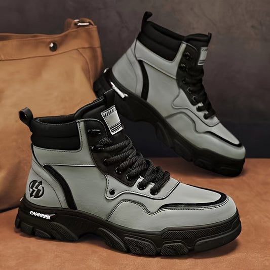 Men's boots, high-top ankle boots, lace-up shoes, lug sole