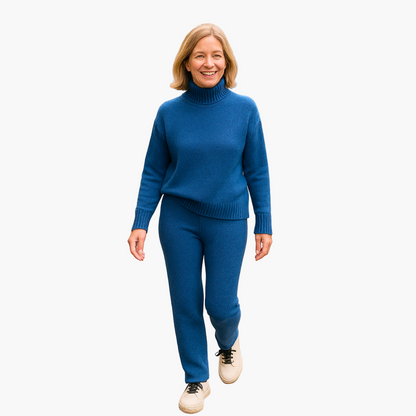 Damen Relaxed Fit Freizeitanzug mit Rollkragen – Bequemer Alltagslook für Zuhause & Freizeit