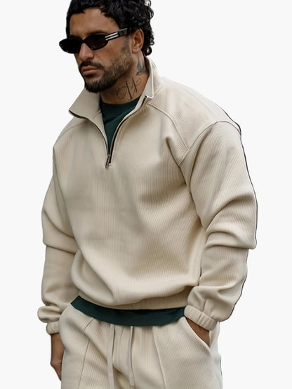 Men's Casual Tracksuit with Zipper – Casual Set for Everyday and Sports
