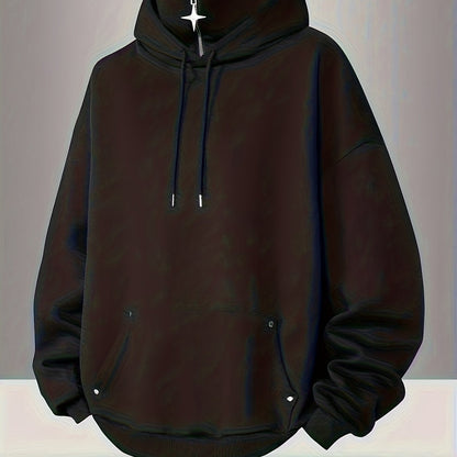 Unisex hooded sweatshirt with zip and star pendant, Black