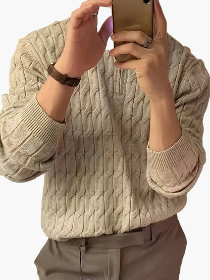 Herren Strickpullover mit Zipper und modernem Design – Ideal für Freizeit und Büro