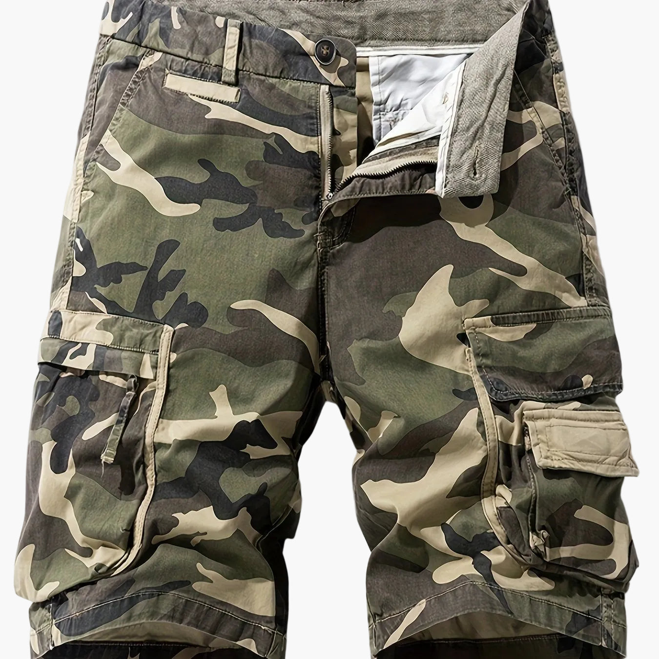 Men's Cargo Shorts in Camouflage Style for Outdoor & Leisure – Regular Fit, Casual, with Pockets
