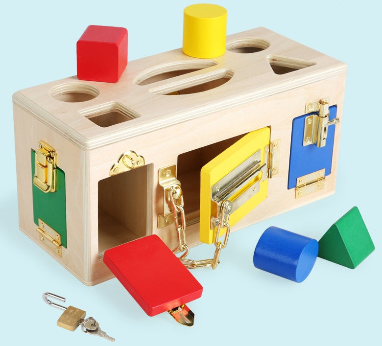Children's Montessori Educational Toy Shape Sorting Box with Locks – Educational Motor Skills Toy