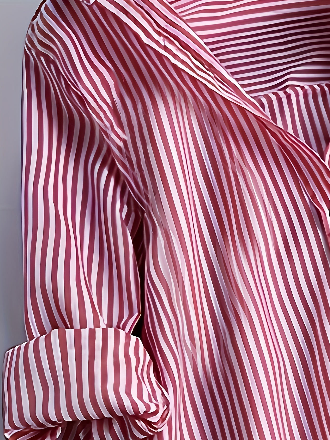 Damen Längsgestreiftes Hemdblusenkleid mit Knopfleiste und Reverskragen – Eleganter Alltags-Look