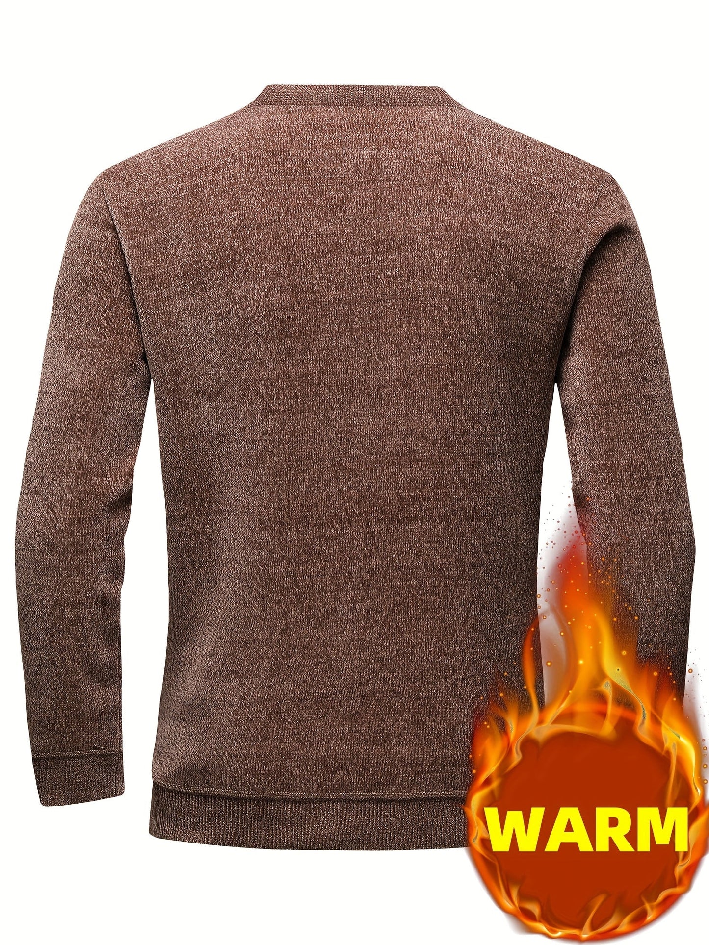Herren Rundhalspullover Strickoptik mit Streifen und Strukturmuster