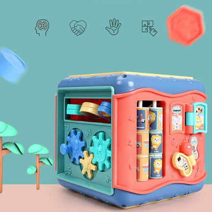 Children's Montessori Learning Toy Cube with 6 Sides – Motor Skills, Mathematics, and Shapes for Boys and Girls